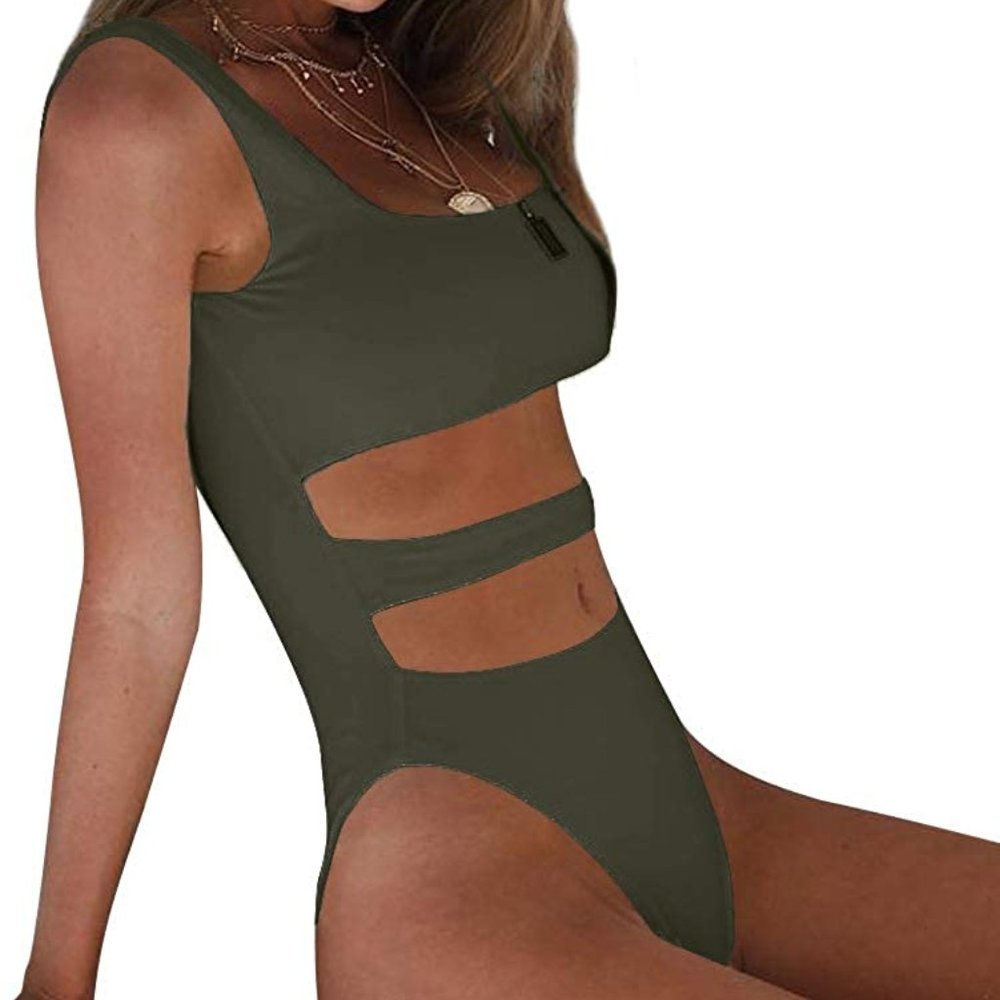 BEAGIMEG Women's Tank Top Cut Out Bodysuit New